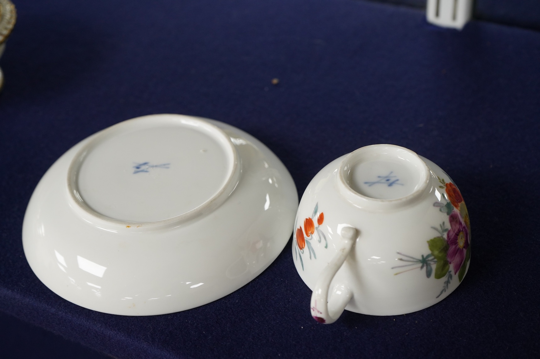 A Meissen Marcolini cup and saucer, 13.5cm diameter.